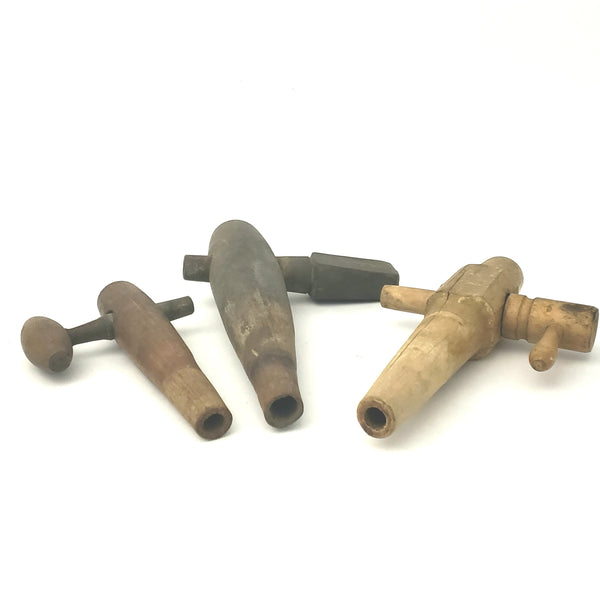 Vintage Wooden Barrel Taps, Keg Spigots ~ Collection of 3