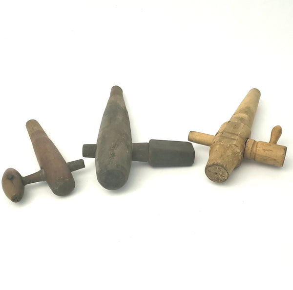 Vintage Wooden Barrel Taps, Keg Spigots ~ Collection of 3