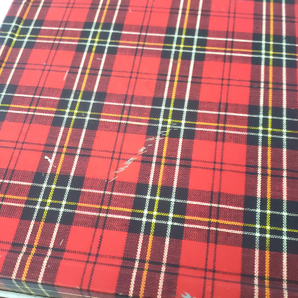 Vintage Aladdin Industries Red Plaid Metal Lunch Box ~ Mid-Century