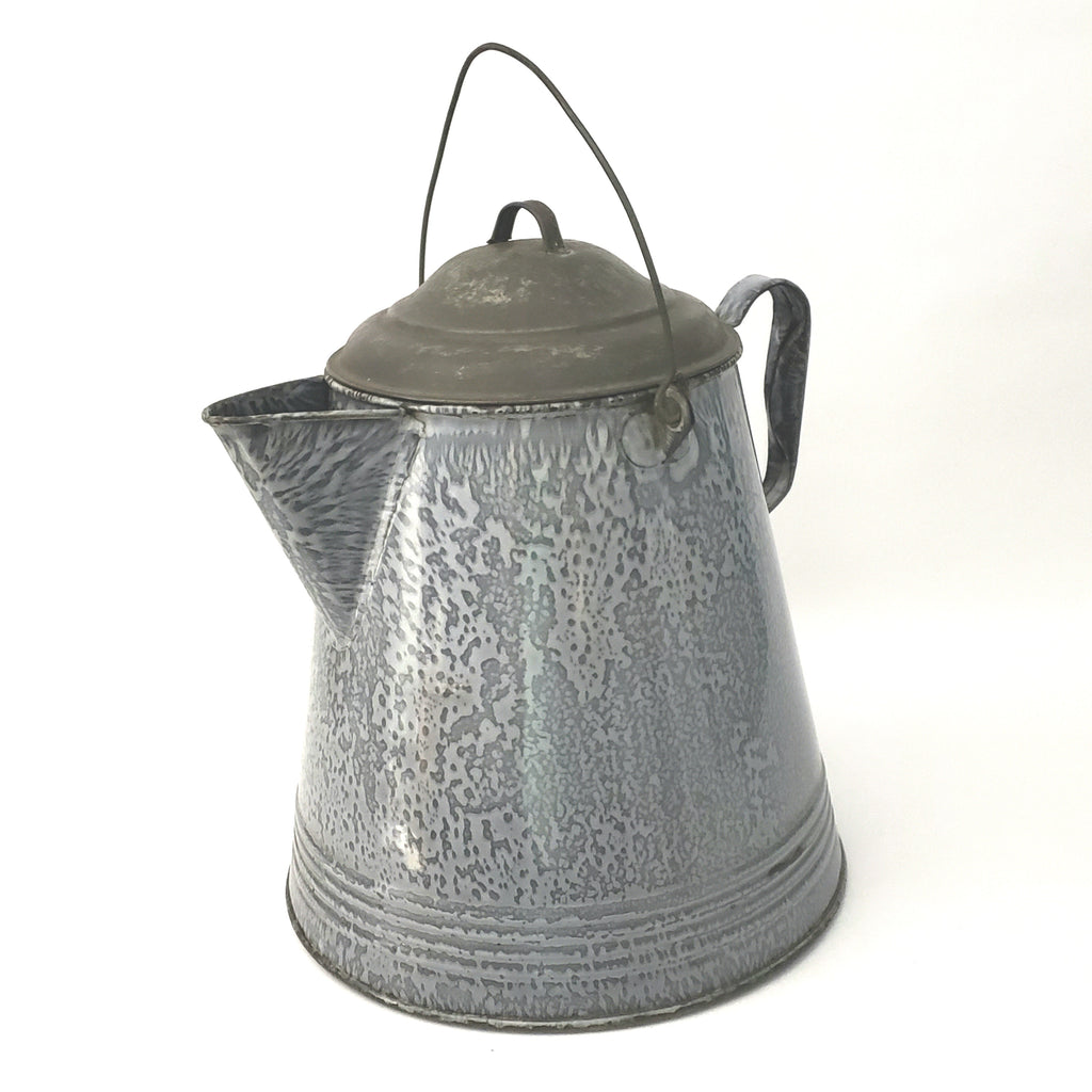 Antique Large Cast Iron Kettle With Handle