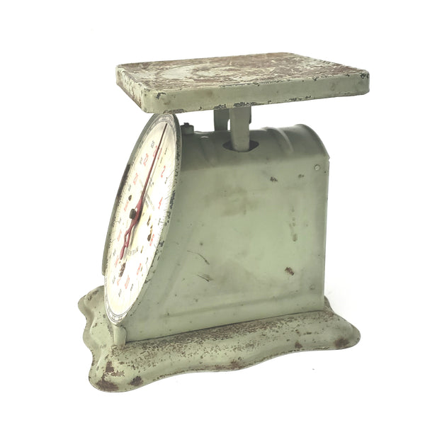 Antique Rustic Green Family Scale Table Top Pat. 1913 ~ Farmhouse Kitchen Accent