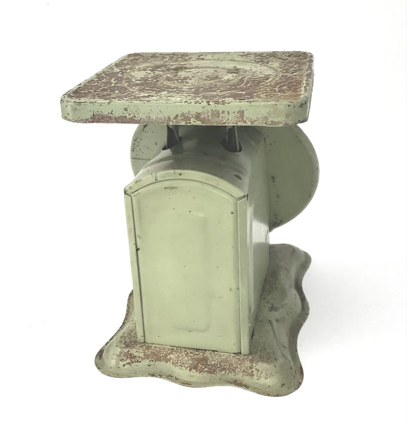 Antique Rustic Green Family Scale Table Top Pat. 1913 ~ Farmhouse Kitchen Accent