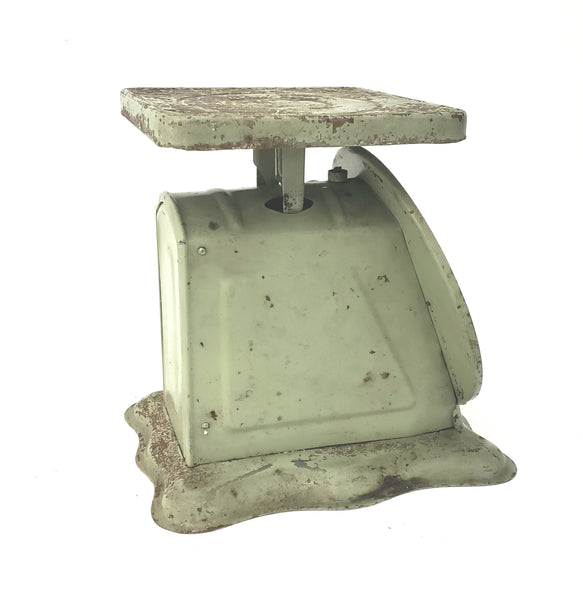 Antique Rustic Green Family Scale Table Top Pat. 1913 ~ Farmhouse Kitchen Accent