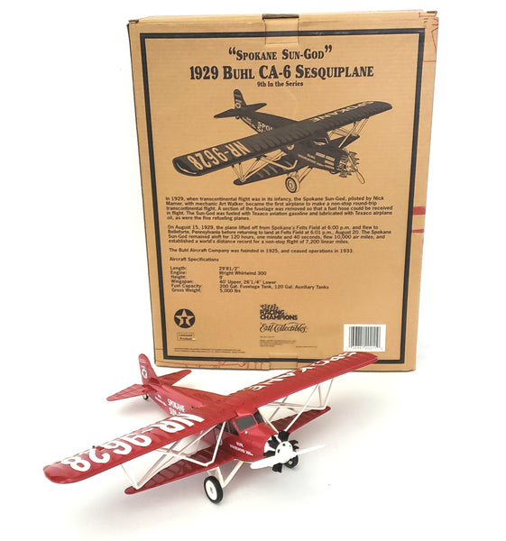 Wings of Texaco Spokane Sun-God 1929 Buhl CA-6 Sesquiplane Die Cast Metal Coin Bank