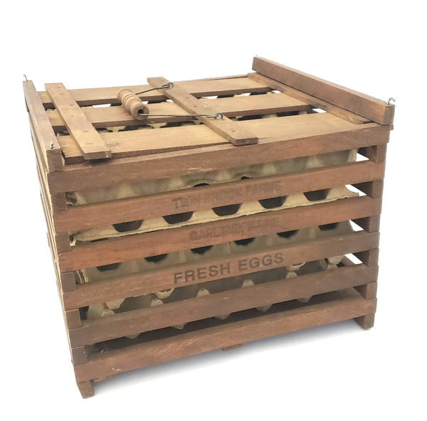 Antique Farmhouse Wooden Egg Crate Carrier Twin Brook Farms Garland, Maine