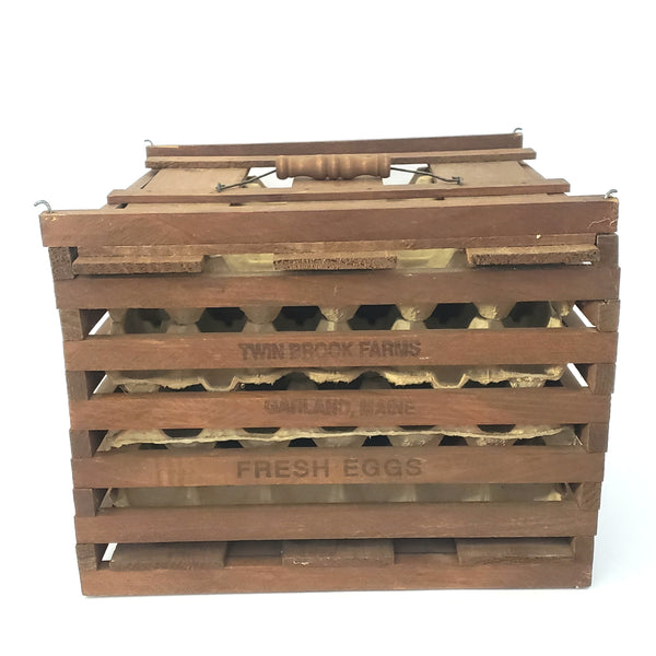 Antique Farmhouse Wooden Egg Crate Carrier Twin Brook Farms Garland, Maine