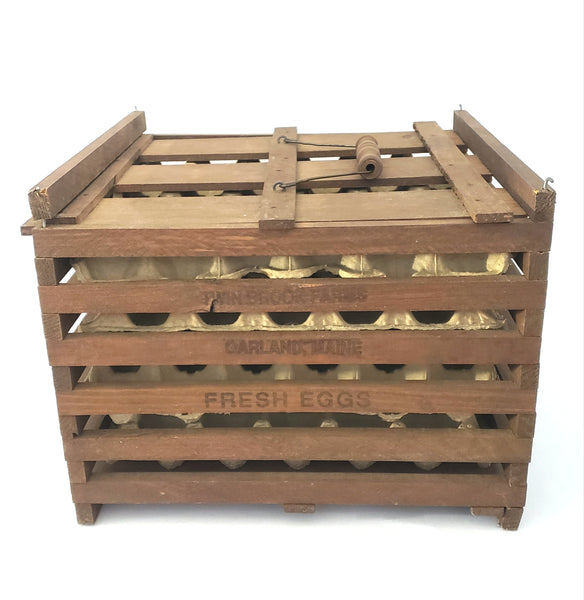Antique Farmhouse Wooden Egg Crate Carrier Twin Brook Farms Garland, Maine