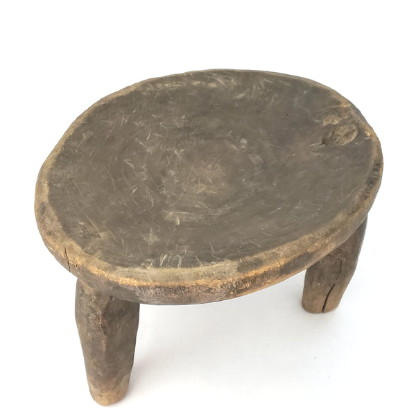 Primitive Hand-Carved Ethiopian Wooden Milking Stool Jimma Culture