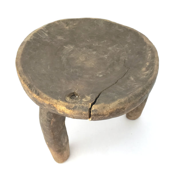 Primitive Hand-Carved Ethiopian Wooden Milking Stool Jimma Culture