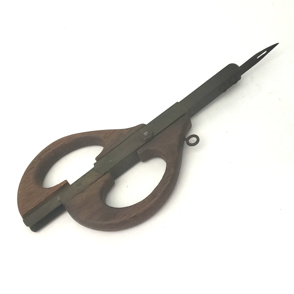 Antique Rug and Tapestry Shuttle Tufting Tool With Wood Handle