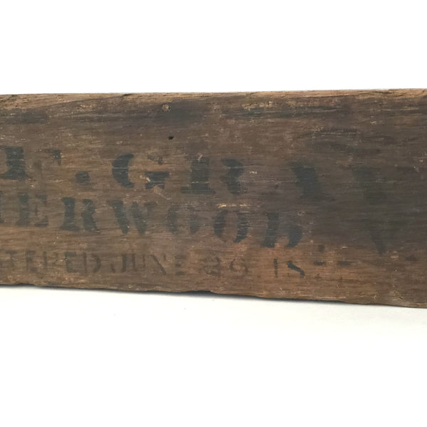 Antique B.F. Gravely Wooden Tobacco Sliding Lid Box Leatherwood, Virginia Late 1800s