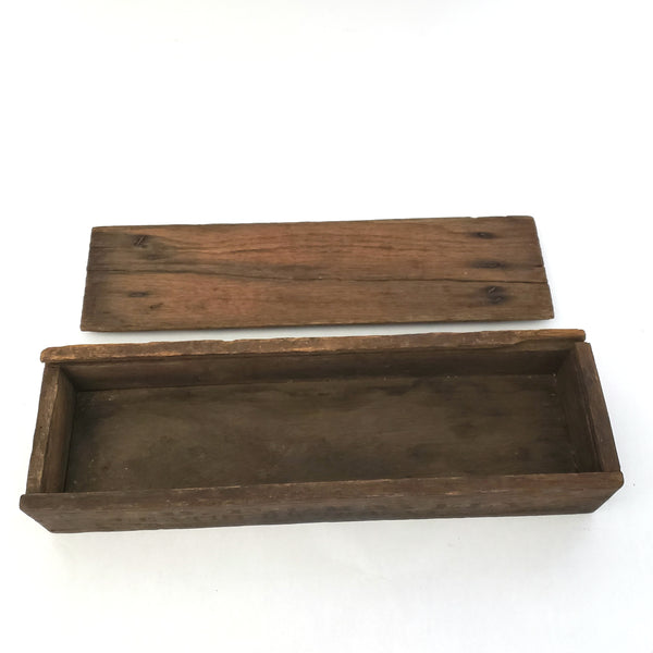 Antique B.F. Gravely Wooden Tobacco Sliding Lid Box Leatherwood, Virginia Late 1800s