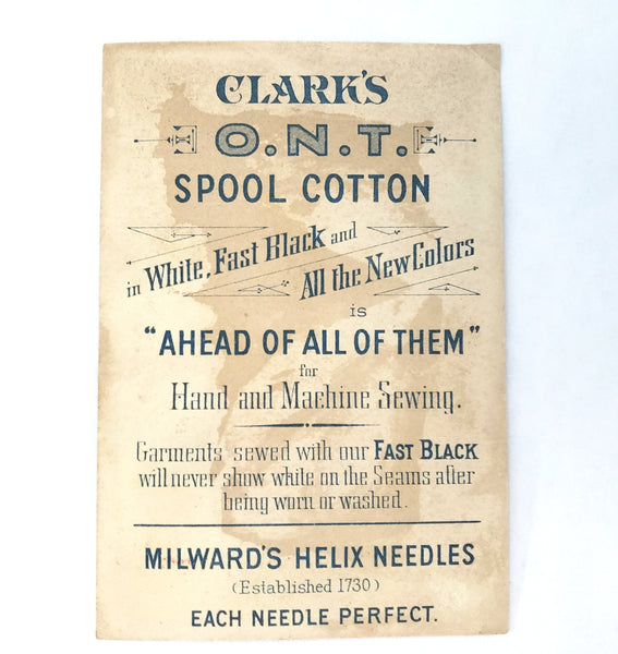 Pair of Clark's Spool Cotton Victorian Trade Cards ~ Antique Advertising