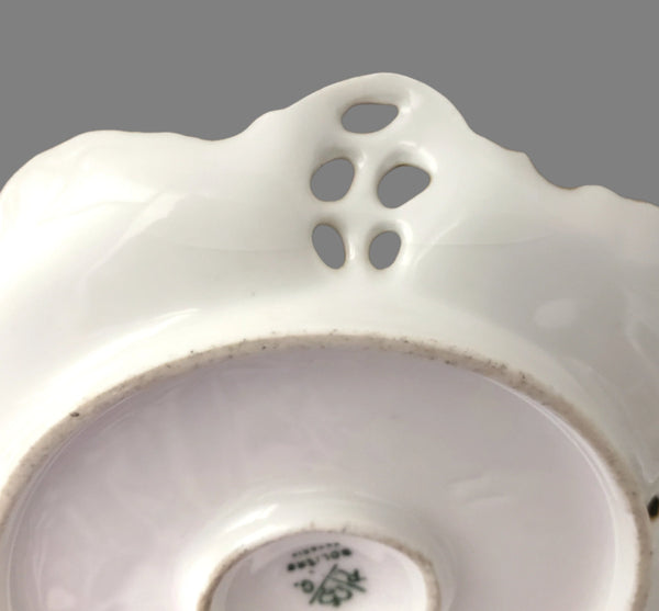 Antique Hand Painted Porcelain Candle Holder RC Moliere Bavaria Germany Artist Signed