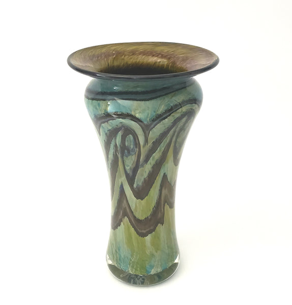 Hand Blown 9" Art Glass Vase by Henry Levine Thorne Ridge Studios Ohio