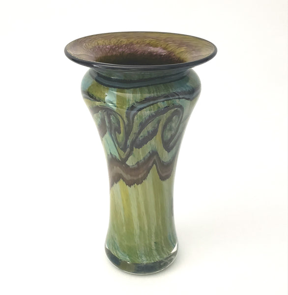 Hand Blown Art Glass Vase 9"  by Henry Levine Thorne Ridge Studios Ohio
