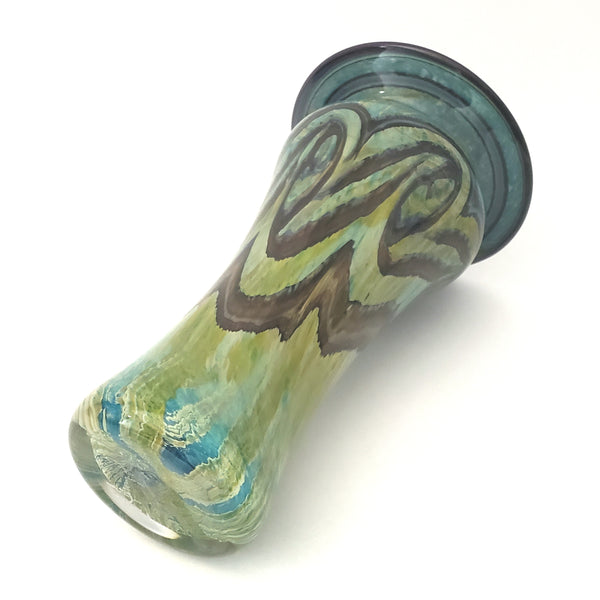 Hand Blown Art Glass Vase 9"  by Henry Levine Thorne Ridge Studios Ohio