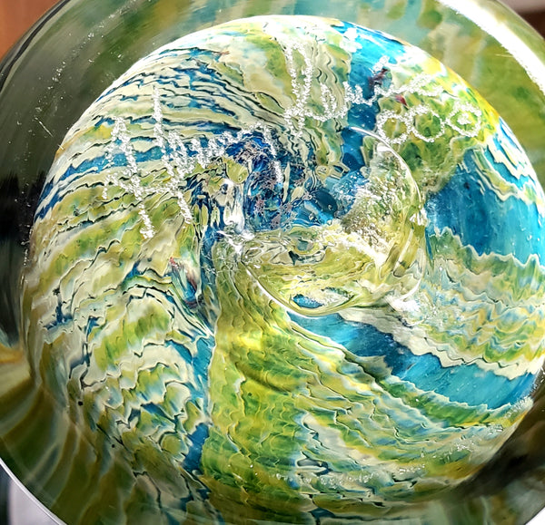 Hand Blown Art Glass Vase 9"  by Henry Levine Thorne Ridge Studios Ohio