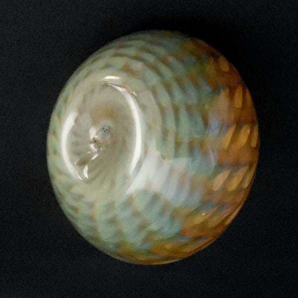 Art Glass Vase 5" Bulbous with Embossed Makers' Mark