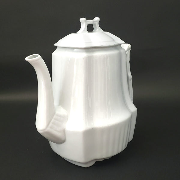 Antique White English Ironstone Teapot by Johnson Brothers Early 1900s