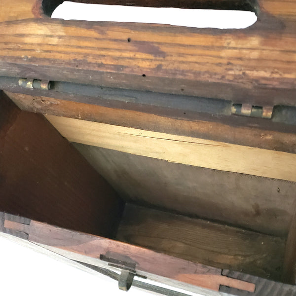 Vintage Handmade Wood and Glass Mailbox Wall Mount