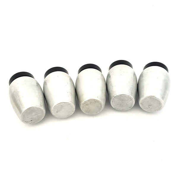 Mid-Century Retro Spun Aluminum Kitchen Spice Jar Set of 5 ~ 1950s