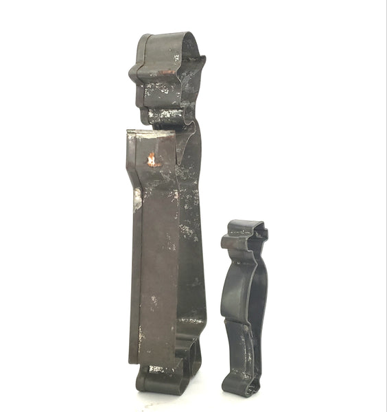 Pair of Antique Tin Cookie Cutters German Preacher and Mini Farmer