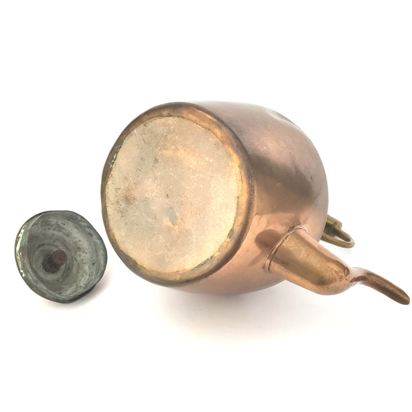 Antique Copper Tea Kettle with Gooseneck Spout 12 inches ~ 4 Pounds