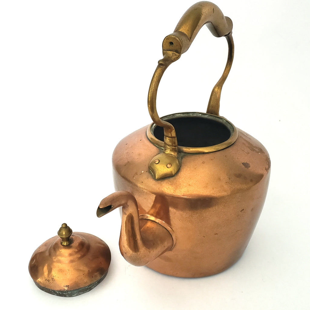 Vintage Small Sectional Copper Tea Pot For Hanging Pot Holders