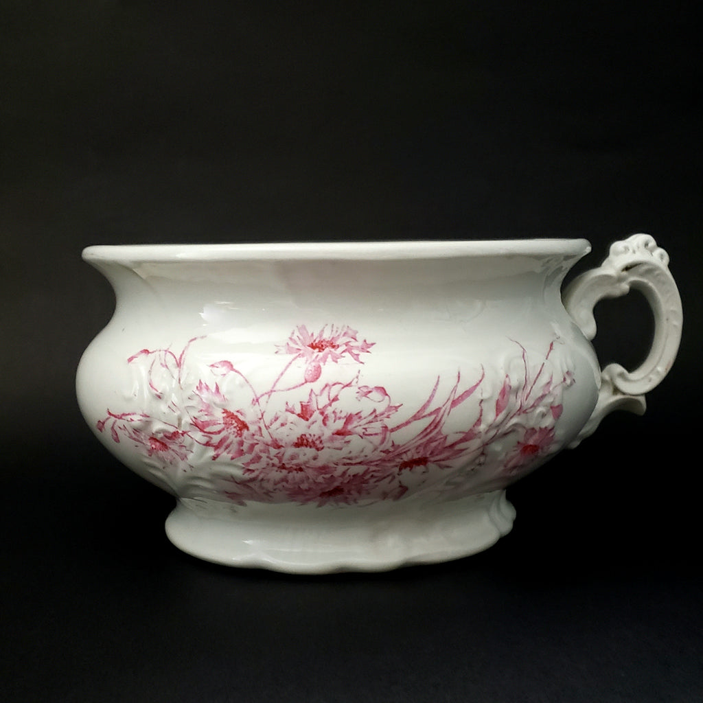 Antique Pink and white ChAntique Pink and White Chamber Pot Wildflowers Etruria Mellor & Co