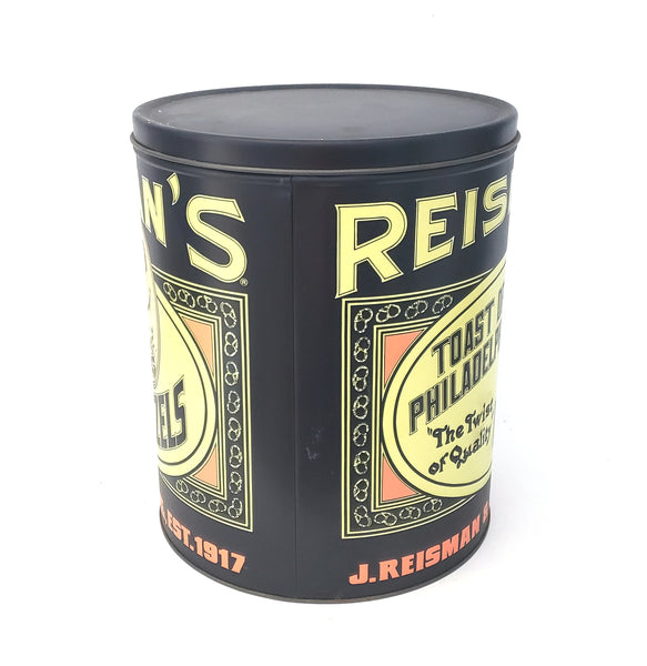 Vintage Reisman's Taste of Philadelphia Large Pretzel Tin Colorful Graphics