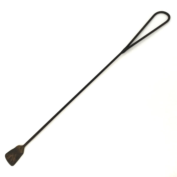 Antique American Colonial Wrought Iron Long Handled Peel Spatula Mini Blade