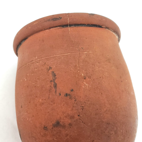 Antique Redware Apple Butter Pottery Crock 5" Southeastern Pennsylvania