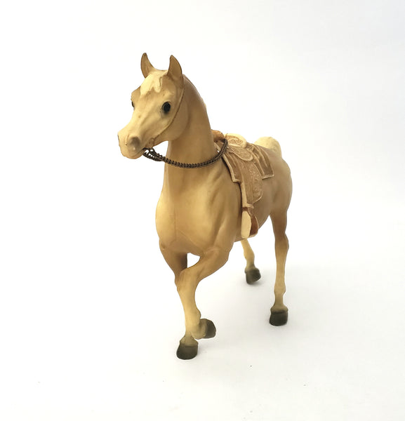 Vintage Breyer Cheyenne Western Prancing Horse #112 Palomino with Saddle and Reins