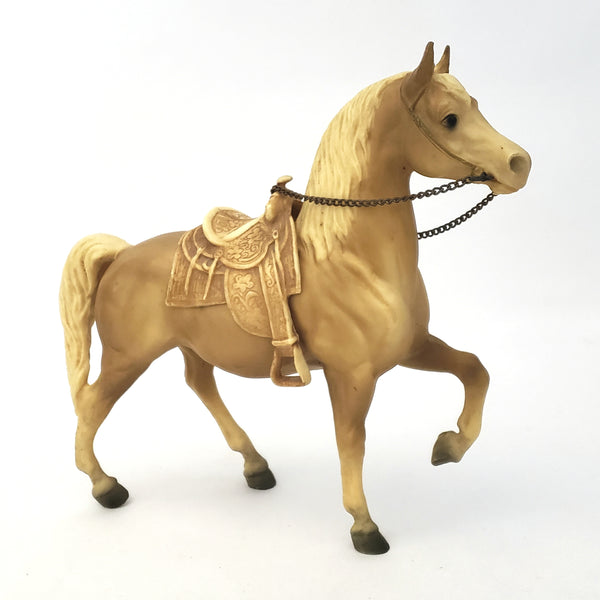 Vintage Breyer Cheyenne Western Prancing Horse #112 Palomino with Saddle and Reins