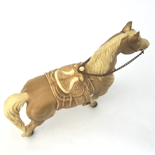 Vintage Breyer Cheyenne Western Prancing Horse #112 Palomino with Saddle and Reins