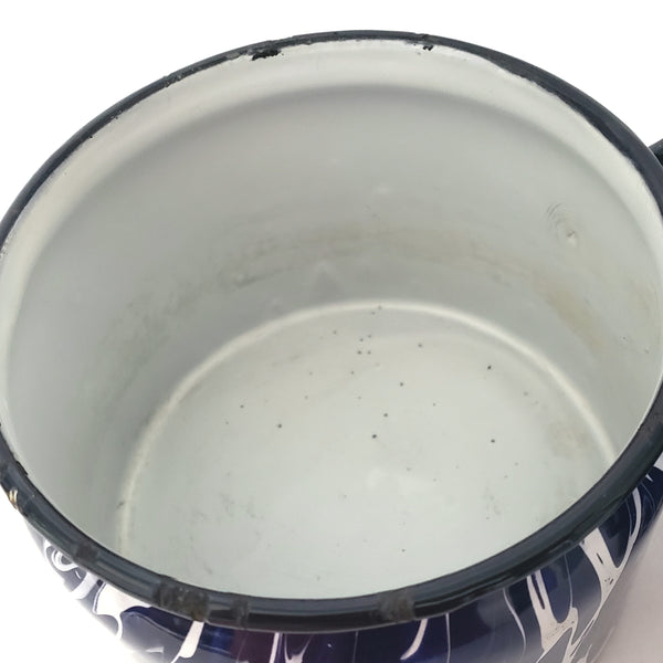 Vintage Blue and White Swirl Spatter Double Boiler