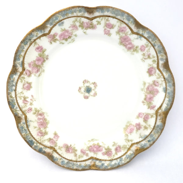 Three Piece Antique Porcelain Dinnerware Plates Haviland & Co Limoges France