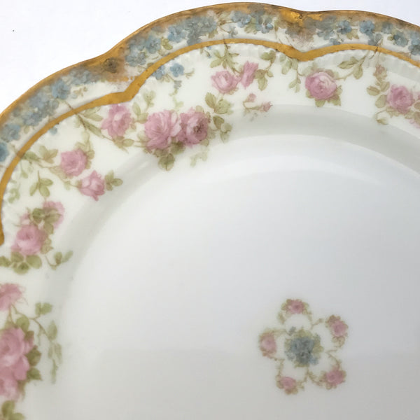 Three Piece Antique Porcelain Dinnerware Plates Haviland & Co Limoges France