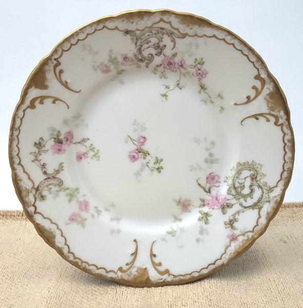 Antique Haviland Bread & Butter Side Plates Set of 10 Decorated for Wanamakers Early 1900s