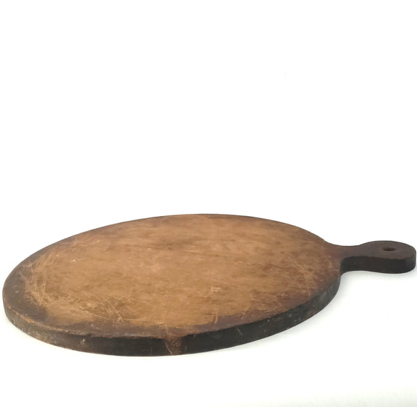 Antique Large Wooden Bread Board with Lollipop Handle 19th Century