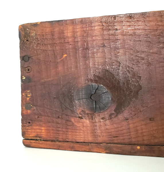 Early Rustic Wooden Rectangular Box Sardine Advertising From Maine