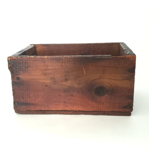 Early Rustic Wooden Rectangular Box Sardine Advertising From Maine