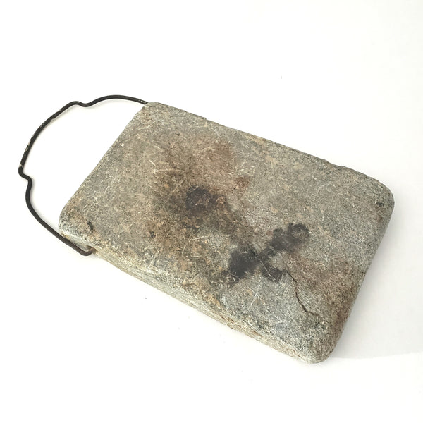 Antique Soapstone Bed and Foot Warmer with Original Metal Hanger