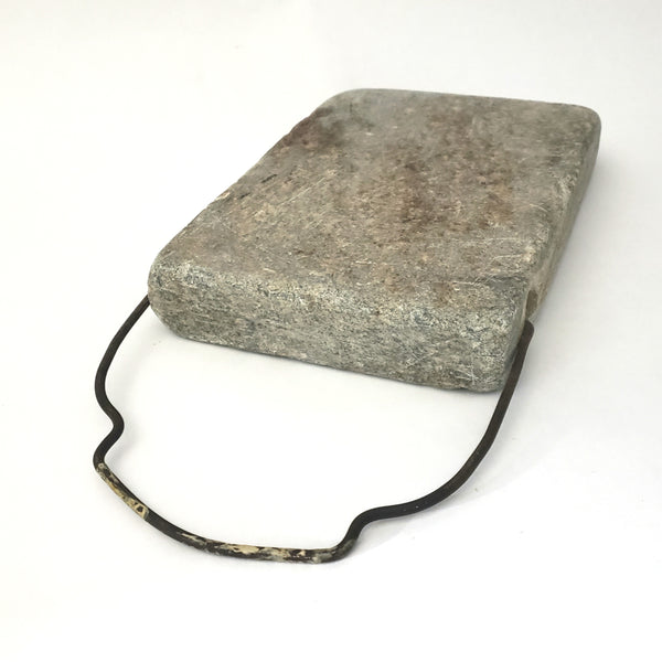 Antique Soapstone Bed and Foot Warmer with Original Metal Hanger