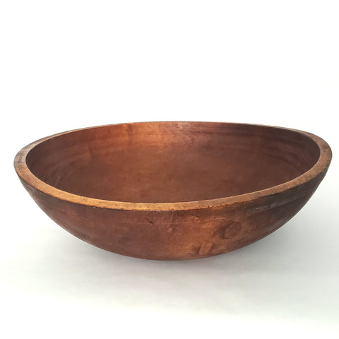 Large Antique Wooden Turned Maple Dough Mixing Bowl ca. 1840s-1890