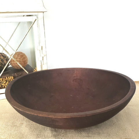 Antique Wooden Walnut Turned Kitchen Bowl ca. 1850-1900