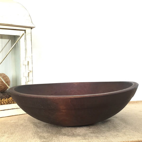 Antique Wooden Walnut Turned Kitchen Bowl ca. 1850-1900