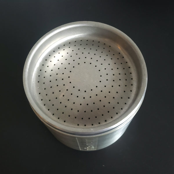 Midcentury Spun Aluminum Kitchen Canister Set of 5 Italy Plus Grease Canister ca. 1950s