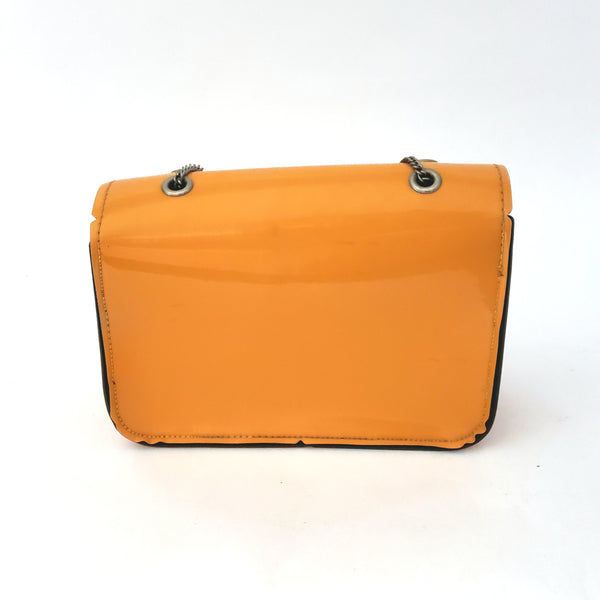 Mid Century Mod Orange Vinyl Fashion Purse Chain Handle 1960s